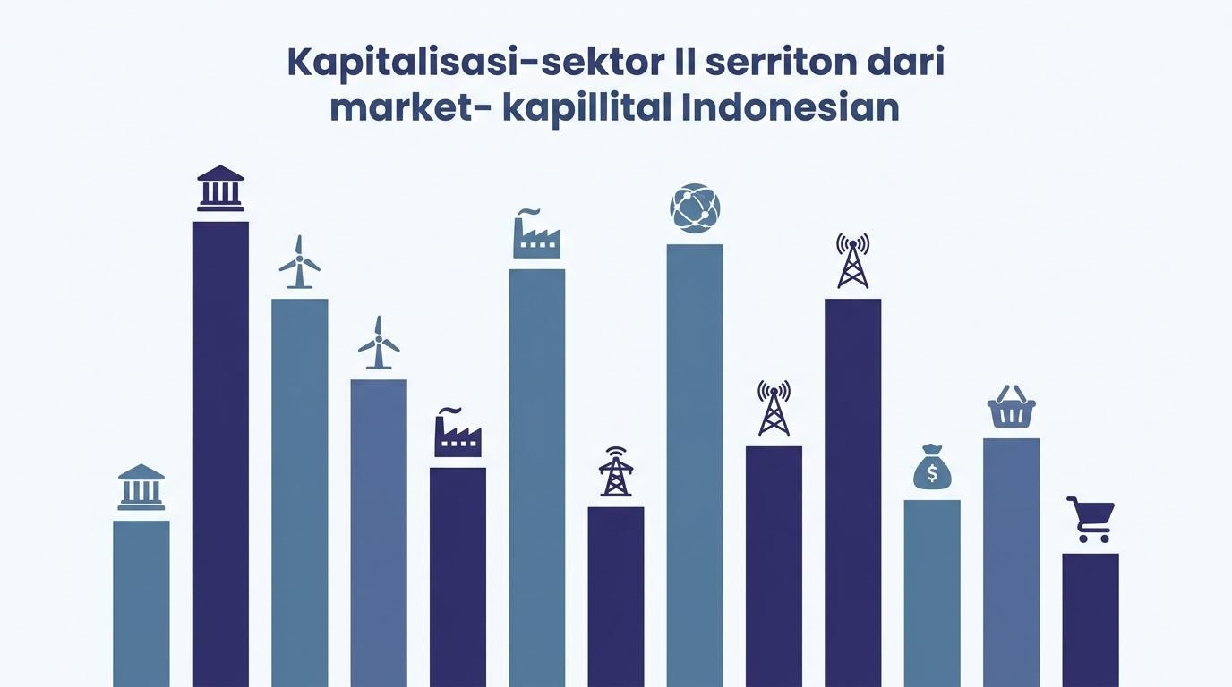 Balkendiagramm mit unterschiedlich großen Sektoren nach Marktkapitalisierung